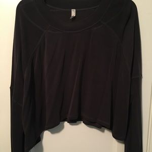 Free People Cropped Black Sweater